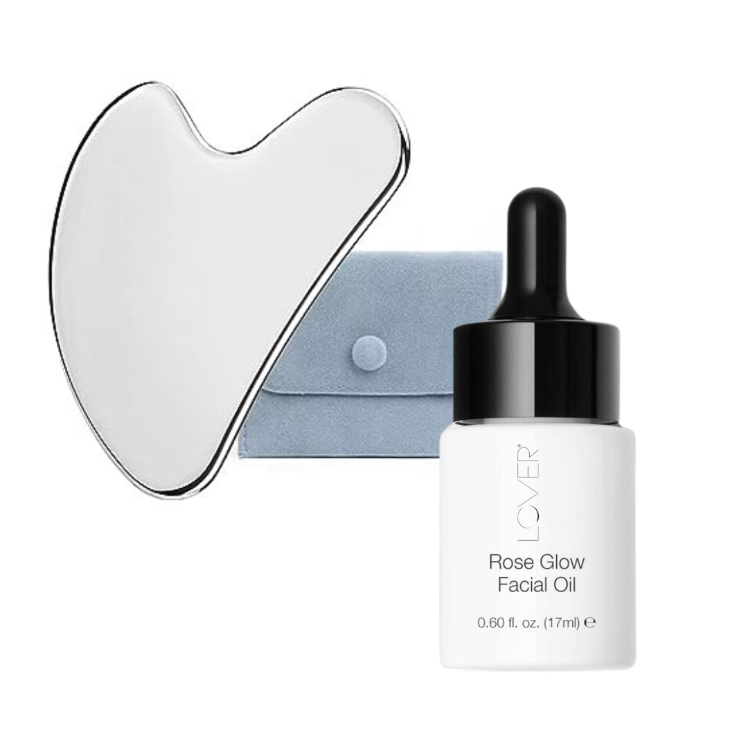 gua sha + face oil LOVER Cosmetics